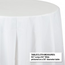Tablecloth White 82 inch Round