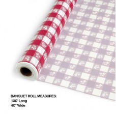 Tableroll Plastic Red, white checkered 100x40
