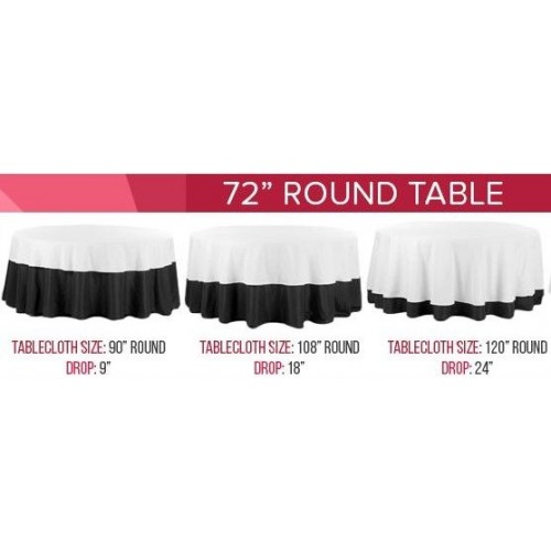 72 In Round Table, 72 Round Table Linen Size