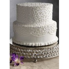 15 IN CAKE PLATEAU ROUND WITH CRYSTALS