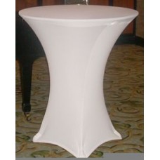 WHITE SPANDEX FOR COCKTAIL TABLE