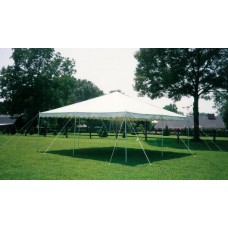 20 X 20 PARTY CANOPY WHITE ROPE AND STAKE STYLE
