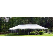 20 X 40 PARTY CANOPY WHITE ROPE AND STAKE STYLE