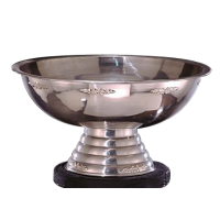 STAINLESS PUNCHBOWL W/ SILVERTRIM